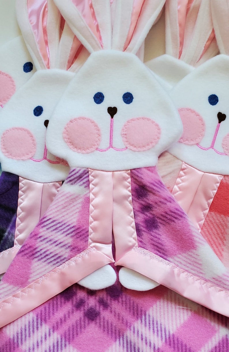 Pink Purple Plaid Fisher Price Bunny Lovey Replica