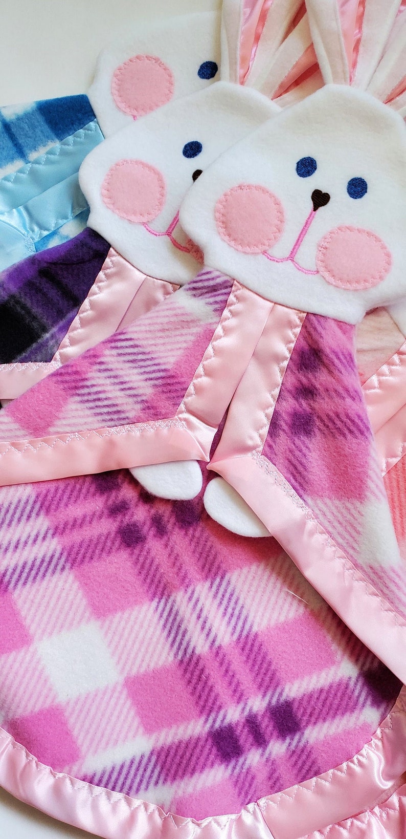 Pink Purple Plaid Fisher Price Bunny Lovey Replica