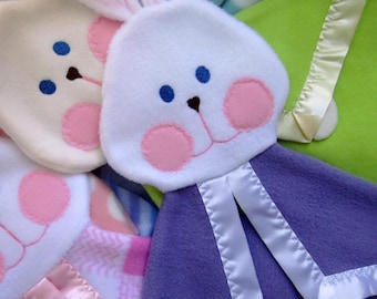 Baby bunny security lovey blanket in Purple Fisher Price Bunny Puppet blanket Replica