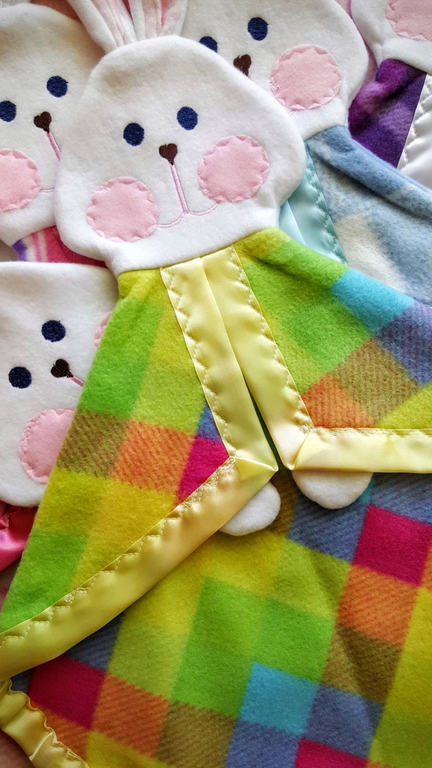 Rainbow Plaid Fisher Price Bunny Puppet Security Blanket Lovey Etsy Canada