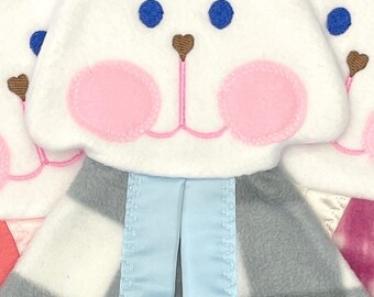 Replica Fisher Price Bunny soft gray and white plaid best baby shower gift EVER