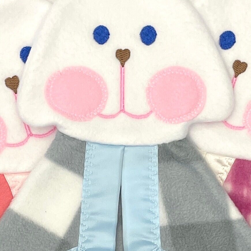 Replica Fisher Price Bunny soft gray and white plaid best baby shower gift EVER