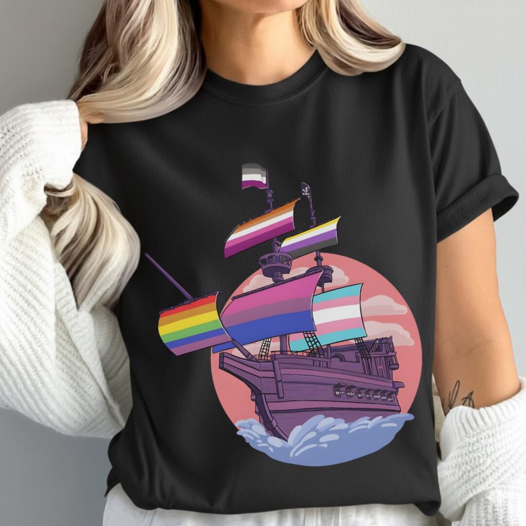 LGBTQ Pride Rainbow Pirate Ship Shirt, Pride Ally Shirt, Rainbow Shirt ...
