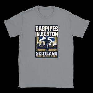 Gaitas en Boston - Camiseta de Escocia para la Copa del Mundo Rs Sport Grey