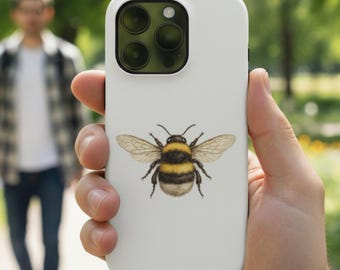 Bumblebee MagSafe iPhone-hoesje, minimalistisch insectennatuurontwerp, dubbellaagse bescherming