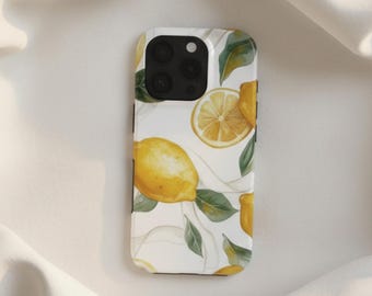 iPhone-hoesje citroenbotanisch, compatibel met MagSafe, dubbellaagse bescherming, glanzende print
