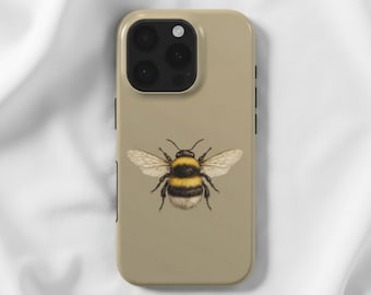 Bumblebee-telefoonhoesje MagSafe, minimalistisch bij iPhone-hoesje, neutraal esthetisch, Cottagecore-ontwerp, cadeau voor haar