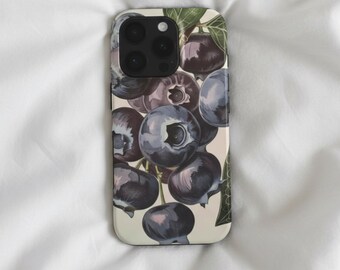 iPhone-hoesje Blueberry, vintage botanisch ontwerp, MagSafe-beschermhoesje