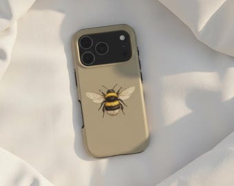 Funda resistente para teléfono, funda para iPhone con diseño de abejorro, funda protectora con diseño de abeja, funda de estética minimalista, funda para teléfono con diseño de naturaleza, regalo para ella.