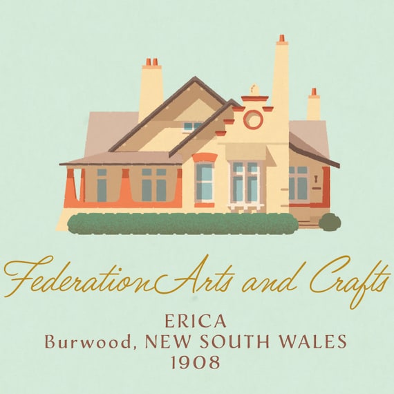 Some Residential Styles of Australia Retro Illustrated Print