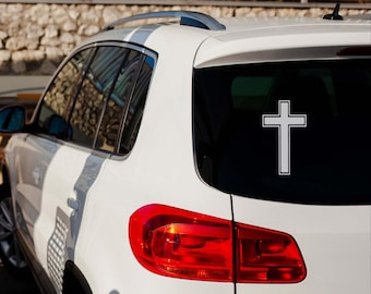 Adesivo per auto con croce cristiana, adesivo in vinile religioso per finestrino, regalo cristiano ispiratore, adesivo con croce e versetto biblico, adesivo in vinile di alta qualità