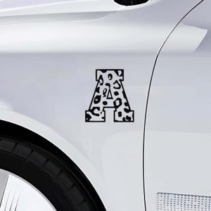 ALL LETTERS Alphabet Initial Decal, A–Z Letter Vinyl Sticker for Car, Leopard Print Letter Vinyl Decal, Alphabet Print Letter