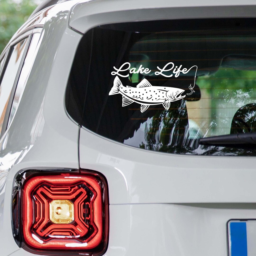 Life Fish Sticker Lake Life Fish Decal, Fishing Car Sticker, Bass Trout Vinyl Decal ...