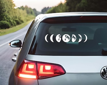 Calcomanía para coche con fases lunares, vinilo con ciclo lunar, decoración celestial de brujas, vinilo con fases lunares