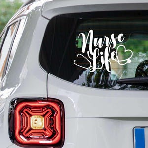 Nurse Life Car Decal, Nurse Vinyl Sticker for Car Window, Nurse Gift for Her, Healthcare Worker Car Decal, Medical RN Vinyl Sticker