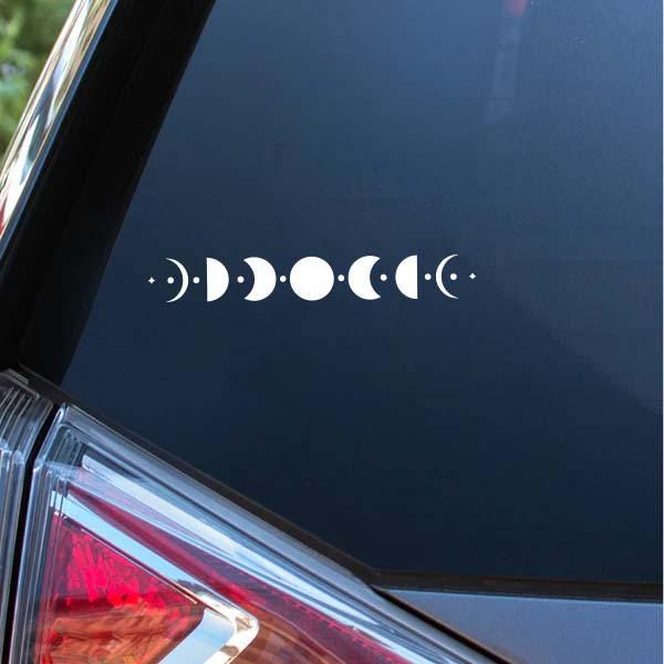 Moon Racing Decals Moon Phases Car Decal, Lunar Cycle Vinyl Sticker, Moon Phase Window ...