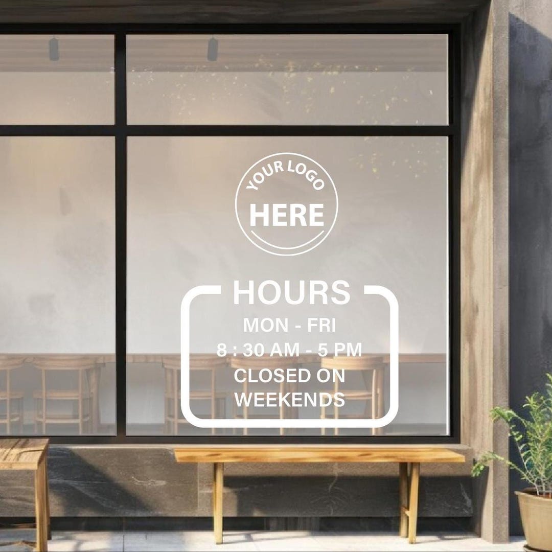Window Store Hours Sticker Custom Business Hours Window Decal, Personalized Storefront Vinyl ...