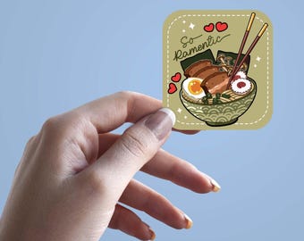 So Ramentic Ramen Sticker, Cute Food Sticker, Kawaii Japanese Ramen Bowl Decal, Funny Pun Sticker, Waterproof Vinyl Sticker for Laptop