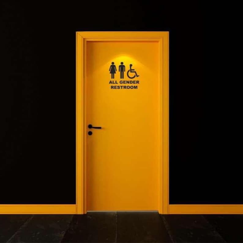 All Gender Restroom Sign, Bathroom Sign, Handicap Accessible Restroom ...