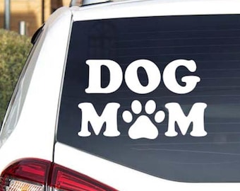 Dog Mom Car Decal, Cute Paw Print Vinyl Sticker for Dog Lovers, Waterproof Pet Lover Car Sticker, Dog Mom Gift, Animal Lover Accessory