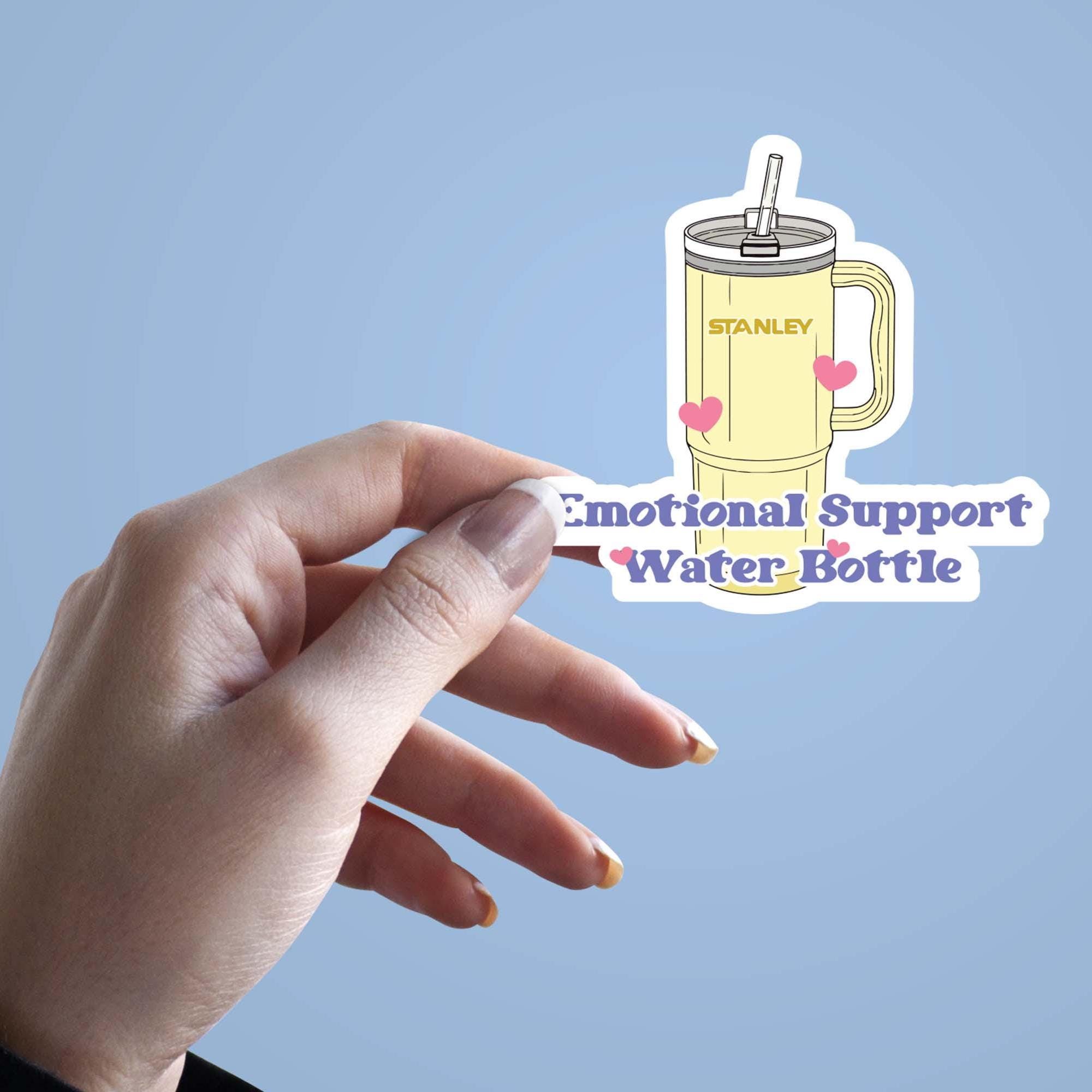 Emotional Support Water Bottle Sticker, Cute Vinyl Waterproof Sticker ...