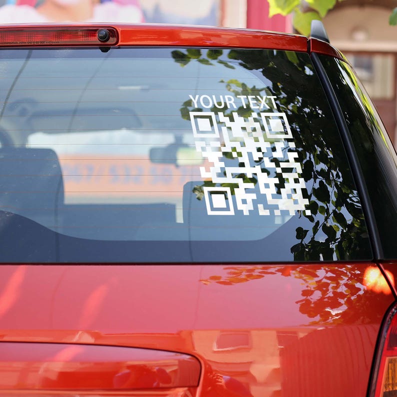Custom QR Code Car Decal, Personalized QR Sticker for Car, Scannable ...