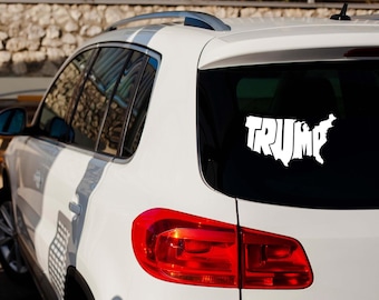 Trump auto sticker, USA kaart Trump sticker, politieke bumpersticker, Pro Trump vinyl sticker voor auto, vrachtwagen, laptop, Republikeinse MAGA-ondersteuning