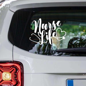 Nurse Life Car Decal, Nurse Vinyl Sticker for Car Window, Nurse Gift for Her, Healthcare Worker Car Decal, Medical RN Vinyl Sticker