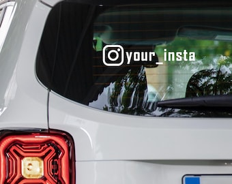Benutzerdefinierte Instagram Handle Auto Aufkleber, personalisierte Social Media Aufkleber für Autofenster, Business Promotion Vinyl Aufkleber, IG Benutzername Aufkleber