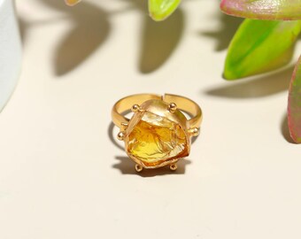 Bague En Or 18 Carats - 5.90g Avec Quartz Citrine Et Aigue-Marine | Bijou Occasion