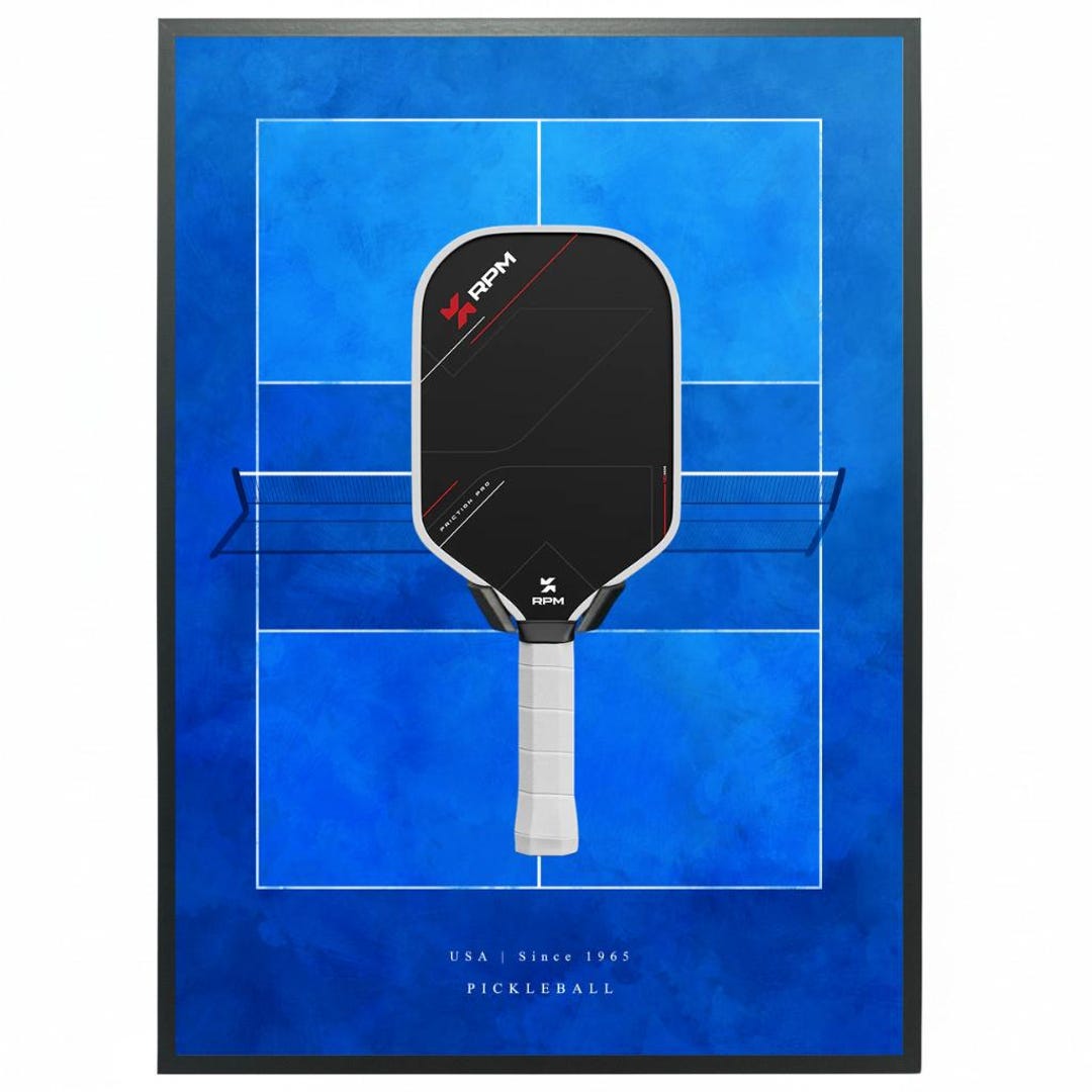 Paddle Frame Pickleball Paddle Wall Frame & Hanger (court-inspired Design) - Etsy
