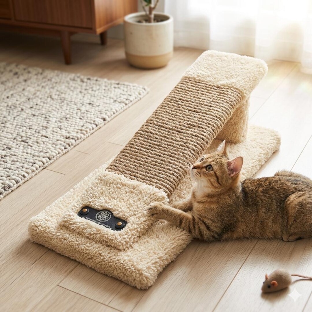 Cat Scratch Ramp Adjustable Sisal Cat Scratching Ramp, Handmade Cat Furniture, Christmas Cat Gift ...