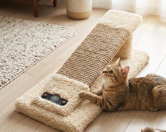 Sisal kattenkrabplank, handgemaakt kattenmeubel, kattencadeau kerst, moderne krabpaal