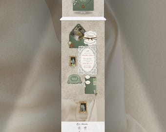Sage Green Wedding Website Template, Editable Canva Invitation Website, Elegant Lace Wedding Site, Editable Bridal Website Template