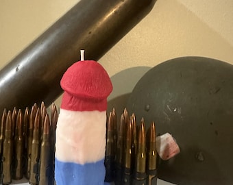 America! Red, white and blue Apple Pie scented candle! Custom Made In The USA.