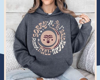 Mystic Moon Phase-hoody, Celestial Boho-sweater
