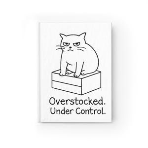 Funny Inventory Notebook | Overstocked Under Control | Grumpy Cat Journal | Gift for Warehouse Manager, Stock Controller, Supply Chain