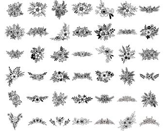 50+ Peonies SVG Bundle | Peony Floral Bouquet Cut Files for Cricut Silhouette Wedding Flower Designs,  Peonies Bouquet Svg, Floral Bundle,