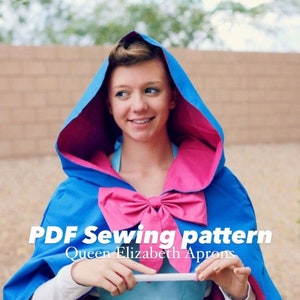 FAIRY GODMOTHER Cinderella Cape/ Cloak and Bow pdf Sewing PATTERN Princess Halloween Costume Birthday Party Teen/ Adult Women size 0-18 Play