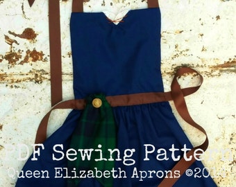 MERIDA Brave Princess Halloween Child Costume Apron PDF Sewing PATTERN. Girl sizes 2-8 Dress up Play Toddler Baby Girl Celtic Irish photo