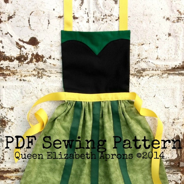 CORONATION ANNA Frozen princess Halloween Child Costume Apron Pdf Sewing PATTERN. Girls sizes 2-8 Dress up Play Birthday Party Prop Cosplay