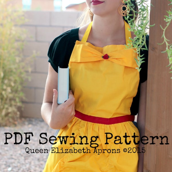 BELLE Beauty and the Beast Princess Halloween Costume Apron PDF Sewing PATTERN. Girls size 9-12 and Teens/ Women 0-12 Birthday Party Cosplay