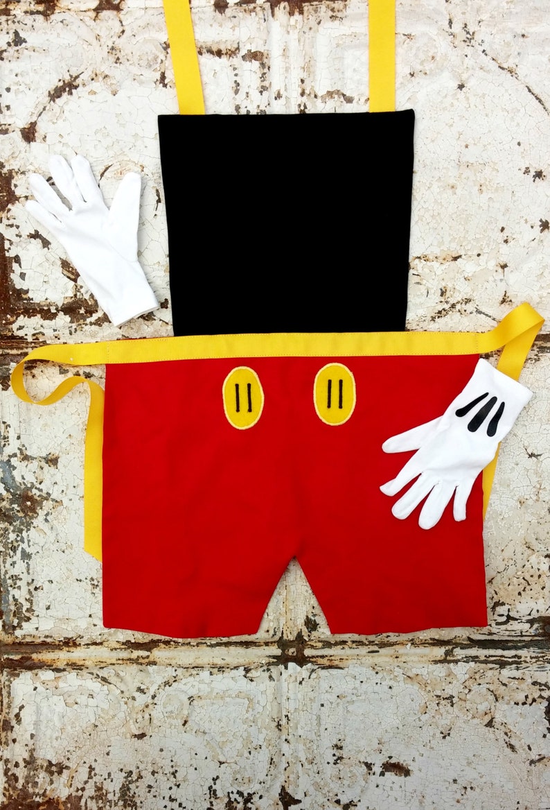 MICKEY MOUSE Disney inspired Costume Apron Fits Adult Men Teens sizes 28-42 Cartoon Birthday Party Prop BBQ Grill Gift Disneyland outfit