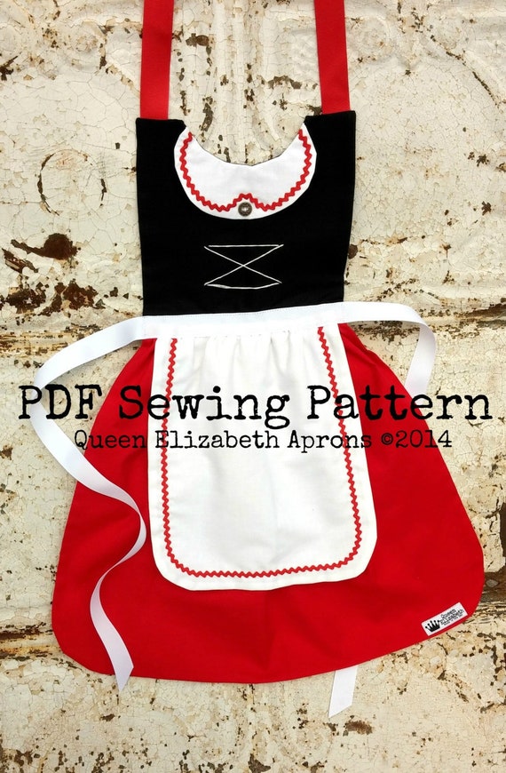 SWISS JULIET Maiden gnomeo Dress up Child Costume Apron Pdf Sewing