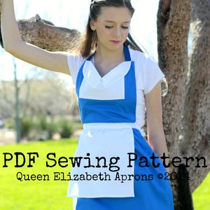 BELLE Beauty and the Beast Disney Peasant princess Halloween Costume Apron PDF Sewing PATTERN. Girls sz 9-12 Teens/ Women 0-12 French maid