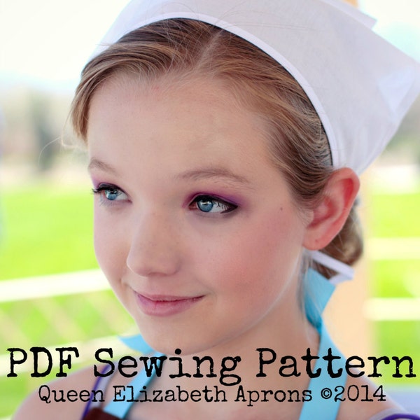 Kerchief Head covering Scarf PDF SEWING PATTERN. Baby/ Girl/ Adult Cinderella Swiss German Amish Pilgrim Maid Servant. Sizes 12 months-Adult