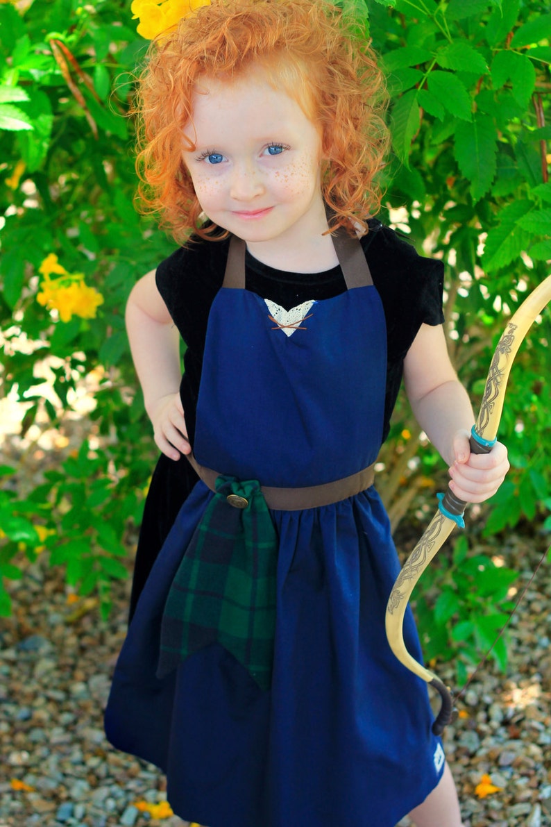 MERIDA Brave Princess Halloween Child Costume Apron PDF Sewing PATTERN. Girl sizes 2-8 Dress up Play Toddler Baby Girl Celtic Irish photo image 2