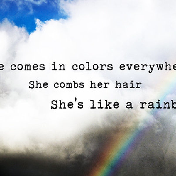 Like a Rainbow - Rolling Stones, Mick Jagger, art print, photography wall art, lyrics, photography, hawaii, rainbow, boho, groovy rock