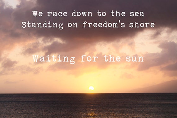 Waiting For The Sun Doors Jim Morrison Art Print Photography Wall Art Lyrics Photography Hawaii Sun Boho Groovy American Poet Folk