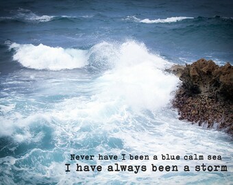 Always Been a Storm - Fleetwood Mac art print, sea, water, storm, on the water, wall art, lyrics, ocean beach, photography, stevie nicks